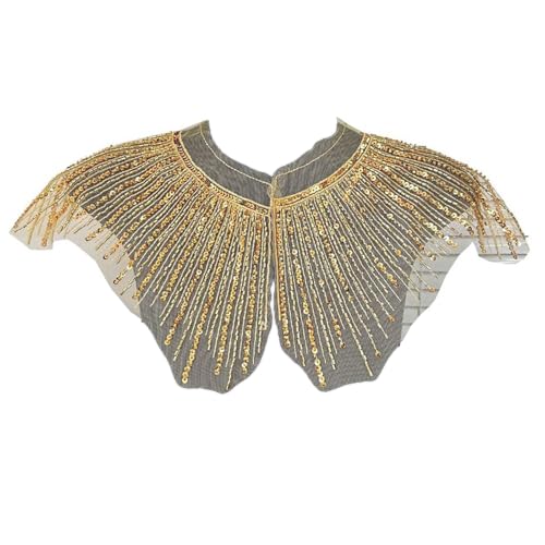 Sbshiouu Auffällige Pailletten-Kragen-Applikationen für Kleidung, Kleid, Nähen, Revers, Hochzeitskleid, Dekorationen Sbshiouu Auffällige Pailletten-Kragen-Applikationen für Kleidung, Kleid, Nähen, Revers, Hochzeitskleid, Dekorationen von Sbshiouu