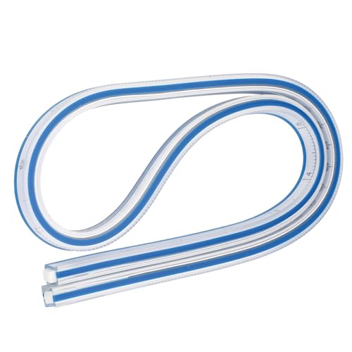 Sbshiouu Biegbares Lineal, doppelseitige Skala, Messung zum Zeichnen, Zeichnen, Ingenieurwesen, Nähen, 30 cm, 40 cm, 50 cm oder 60 cm, professionelles Nählineal von Sbshiouu