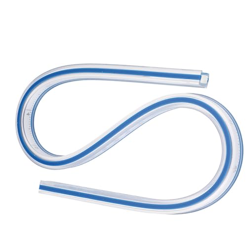 Sbshiouu Biegbares Lineal, doppelseitige Skala, Messung zum Zeichnen, Zeichnen, Ingenieurwesen, Nähen, 30 cm, 40 cm, 50 cm oder 60 cm, professionelles Nählineal von Sbshiouu