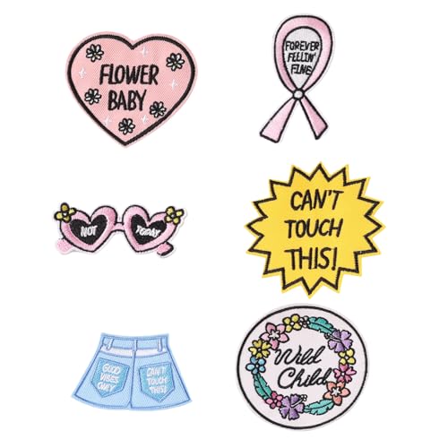 Sbshiouu Flicken zum Aufbügeln für Shorts, Blumen, Babys, Reparaturflicken für Brillen, Stickereien, für Jeans, 6 Stück Sbshiouu Flicken zum Aufbügeln für Shorts, Blumen, Babys, Reparaturflicken für Brillen, Stickereien, für Jeans, 6 Stück von Sbshiouu