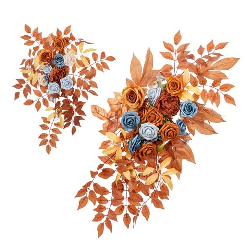 Sbshiouu Künstlicher Hochzeits-Bogen-Blumenarrangement, Rosenblumen, Girlande, elegante Zeremonie und Empfangshintergrund von Sbshiouu