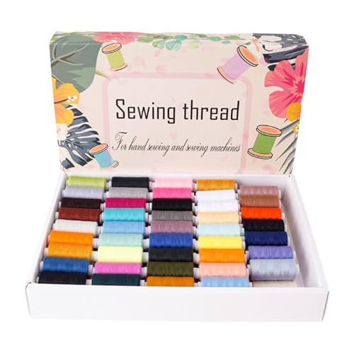 Sbshiouu Nähgarn, 88 Spulen Polyester-Nähgarn für Nähmaschine, Handnähen, 400 m pro Spule, Polyester Sbshiouu Nähgarn, 88 Spulen Polyester-Nähgarn für Nähmaschine, Handnähen, 400 m pro Spule, Polyester von Sbshiouu