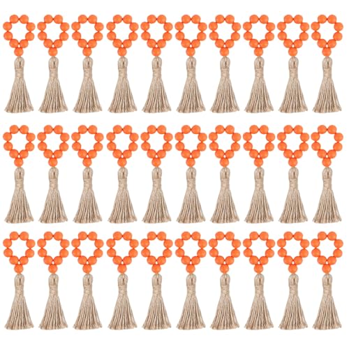 Sbshiouu Praktische Serviettenringe aus Holz, benutzerfreundlich, Holzperlen, Serviettenringe, Charm, elegante Serviettenhalter von Sbshiouu
