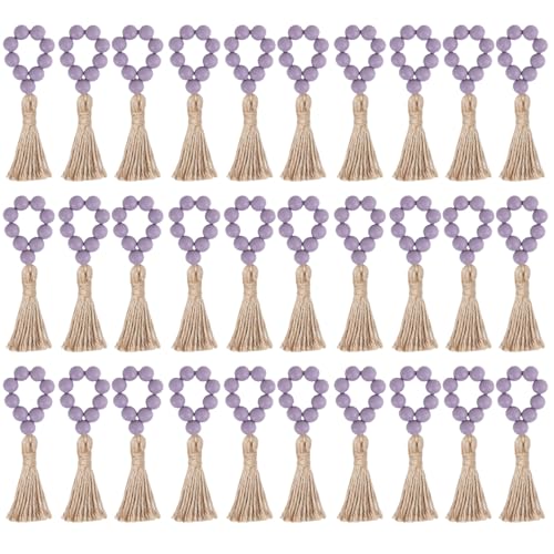 Sbshiouu Praktische Serviettenringe aus Holz, benutzerfreundlich, Holzperlen, Serviettenringe, Charm, elegante Serviettenhalter von Sbshiouu