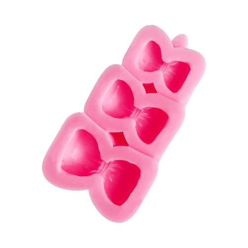 Sbshiouu Silikon-Kerzenformen mit 3 Mulden, Schleife, für Epoxidharz, Kerzen, Seife, Fondant, Schokolade, Süßigkeiten, Zement, Ton, Silikon von Sbshiouu