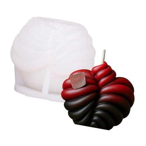 Silikon Seifenformen Gestreiftes Herz Für Handgefertigte Seifenkerze Herstellen Herzform Silikonkerzenformen Für Epoxidharz Flexibel von Sbshiouu