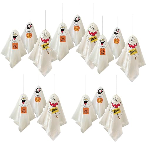 15 Stück Halloween Deko hängende Geister,9x8cm Mini Horror Türvorhang Fliegendes Gespenst Hängede korationen Ghost für Party,Garten,Wand,Fenster,Tisch,Tür Draußen Drinnen Haus Yard 15 Stück Halloween Deko hängende Geister,9x8cm Mini Horror Türvorhang Fliegendes Gespenst Hängede korationen Ghost für Party,Garten,Wand,Fenster,Tisch,Tür Draußen Drinnen Haus Yard von Sbyhbhyds