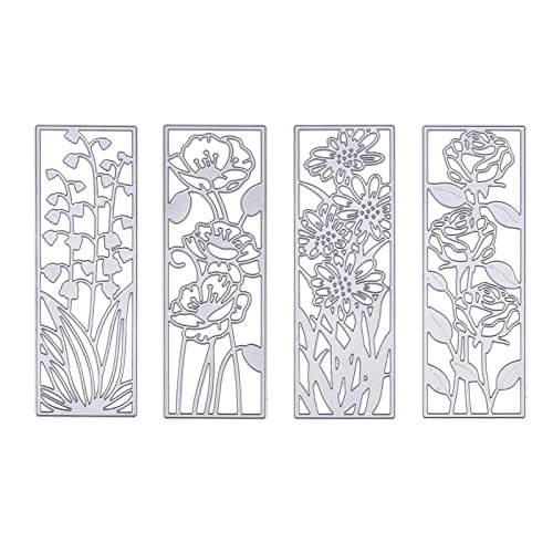 4 stücke Blume Metall Stanzformen für die Herstellung von Lesezeichen und Umschlägen 152 x 52 für Karte Sc Schneiden Stahl Formenbau Carbon von Sbyzm