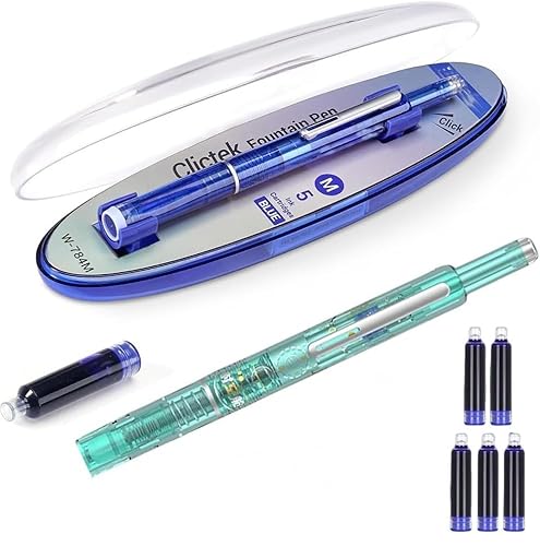 Füllfederhalter, Füllfederhalter, 0,38 mm, blaue Tinte, transparenter Schaft, inklusive 5 nachfüllbaren Tintenpatronen, mittlere Feder für glattes Schreiben, kein Auslaufen Füllfederhalter, Füllfederhalter, 0,38 mm, blaue Tinte, transparenter Schaft, inklusive 5 nachfüllbaren Tintenpatronen, mittlere Feder für glattes Schreiben, kein Auslaufen von Sbyzm