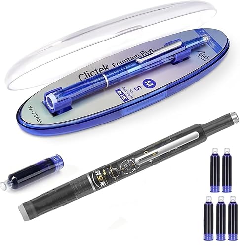 Füllfederhalter, Füllfederhalter, 0,38 mm, blaue Tinte, transparenter Schaft, inklusive 5 nachfüllbaren Tintenpatronen, mittlere Feder für glattes Schreiben, kein Auslaufen Füllfederhalter, Füllfederhalter, 0,38 mm, blaue Tinte, transparenter Schaft, inklusive 5 nachfüllbaren Tintenpatronen, mittlere Feder für glattes Schreiben, kein Auslaufen von Sbyzm