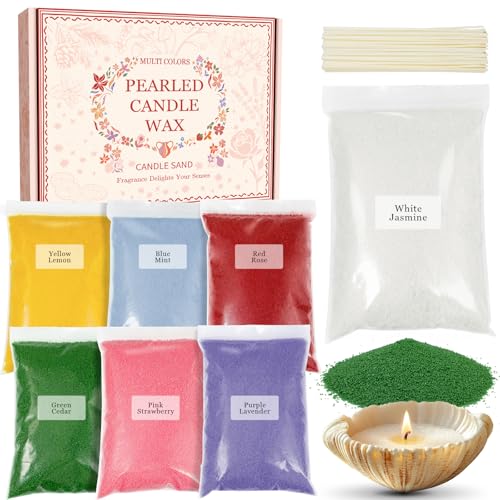Scent-Hi Kerzensand, 7 Farben, 1,1 kg, Duftkerzensand mit 15 Dochten, Wachsgranulat für Wachskerze zum Selbermachen, Jasmin, Lavendel, Rose, Zeder, Erdbeere, Zitrone, Minze Scent-Hi Kerzensand, 7 Farben, 1,1 kg, Duftkerzensand mit 15 Dochten, Wachsgranulat für Wachskerze zum Selbermachen, Jasmin, Lavendel, Rose, Zeder, Erdbeere, Zitrone, Minze von Scent-Hi