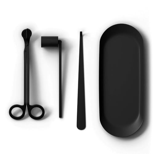Scentiment Kerzenpflegeset mit Dochtschneider, Haken und Löscher, 3-teiliges Set | Luxus-Kerzenpflegeset | Edelstahl | Schwarz Scentiment Kerzenpflegeset mit Dochtschneider, Haken und Löscher, 3-teiliges Set | Luxus-Kerzenpflegeset | Edelstahl | Schwarz von Scentiment