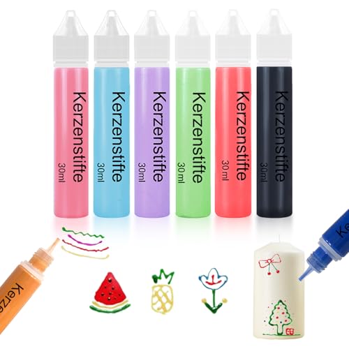Scentoria 6 Stück Wachsstifte für Kerzen, Kerzen Bemalen Set 30ml, Kerzenstifte, Keramik Bemalen Set, Kerzen Selber Machen Set, Candle Pen, Kerzenstifte zum Verzieren 1 Scentoria 6 Stück Wachsstifte für Kerzen, Kerzen Bemalen Set 30ml, Kerzenstifte, Keramik Bemalen Set, Kerzen Selber Machen Set, Candle Pen, Kerzenstifte zum Verzieren 1 von Scentoria