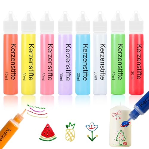 Scentoria 8 Stück Wachsstifte für Kerzen, Kerzen Bemalen Set Bunt 30 ml, Wachsstifte für Kerzen, Kerzenstifte, Candle Pen für Kerzen Verzieren, Kerzen Bemalen, Tassen Bemalen, Keramik Bemalen set Scentoria 8 Stück Wachsstifte für Kerzen, Kerzen Bemalen Set Bunt 30 ml, Wachsstifte für Kerzen, Kerzenstifte, Candle Pen für Kerzen Verzieren, Kerzen Bemalen, Tassen Bemalen, Keramik Bemalen set von Scentoria