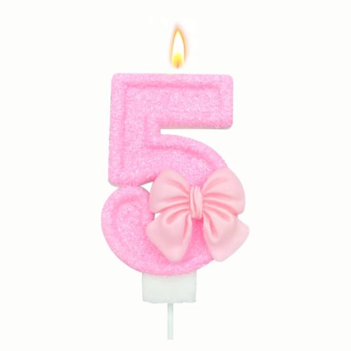 Scentoria Geburtstagskerzen Zahlen, Kerzen 5 Geburtstag Rosa mit Schleife, Geburtstagskerzen, KerzenGeburtstag, Geburtstag Kerzen Rosa für Kinder, Mädchen, Geburtstagsdeko, Geburtstag Party, Jubiläum Scentoria Geburtstagskerzen Zahlen, Kerzen 5 Geburtstag Rosa mit Schleife, Geburtstagskerzen, KerzenGeburtstag, Geburtstag Kerzen Rosa für Kinder, Mädchen, Geburtstagsdeko, Geburtstag Party, Jubiläum von Scentoria