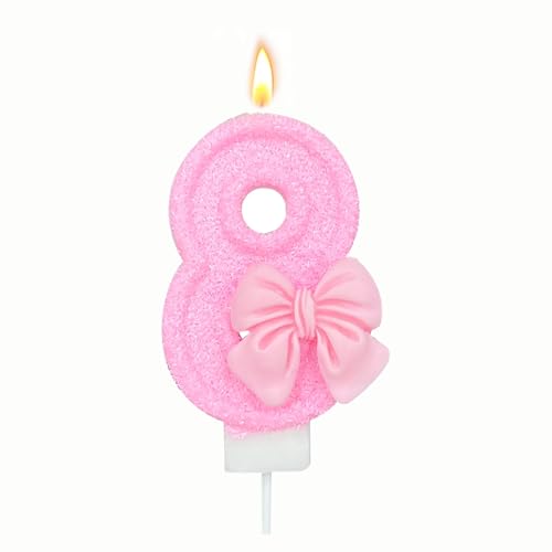 Scentoria Geburtstagskerzen Zahlen, Kerzen 8 Geburtstag Rosa mit Schleife, Geburtstagskerzen, KerzenGeburtstag, Geburtstag Kerzen Rosa für Kinder, Mädchen, Geburtstagsdeko, Geburtstag Party, Jubiläum Scentoria Geburtstagskerzen Zahlen, Kerzen 8 Geburtstag Rosa mit Schleife, Geburtstagskerzen, KerzenGeburtstag, Geburtstag Kerzen Rosa für Kinder, Mädchen, Geburtstagsdeko, Geburtstag Party, Jubiläum von Scentoria