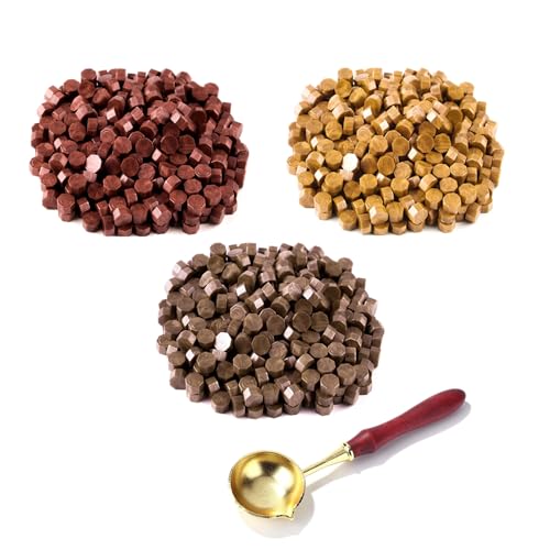 Scentoria Siegelwachs Set, Kerzenwachs, Stempel Personalisiert, Königliches Gold, funkelndes Burgunderrot, Bronze, Siegelwachs Perlen mit 1 Schmelzlöffel für Einladungen, Umschläge, Karten Scentoria Siegelwachs Set, Kerzenwachs, Stempel Personalisiert, Königliches Gold, funkelndes Burgunderrot, Bronze, Siegelwachs Perlen mit 1 Schmelzlöffel für Einladungen, Umschläge, Karten von Scentoria