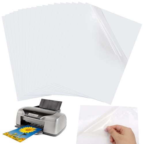 Scettar 32 Blatt Sticker papier zum Bedrucken, A4 Vinyl Aufkleberfolie Selbstklebend Folie, Selbstklebend wasserdicht Transparentpapier für Tintenstrahldrucker Scettar 32 Blatt Sticker papier zum Bedrucken, A4 Vinyl Aufkleberfolie Selbstklebend Folie, Selbstklebend wasserdicht Transparentpapier für Tintenstrahldrucker von Scettar