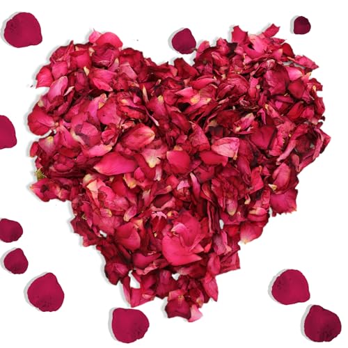 Scettar 120g Rosenblätter Getrocknet Rose Blütenblätter 100% PetalsRosenblätter Hochzeit Konfetti Geeignet für Romantische Abende, Hochzeiten, Partys von Scettar