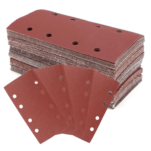 Scettar Schleifblatt-Set, 185 x 95 mm, Körnung 40/60/80/120/240/400, quadratisches Klett-Schleifpapier, 8 Löcher, Schleifpapier für Elektroschleifer, Polieren, 60-teilig Scettar Schleifblatt-Set, 185 x 95 mm, Körnung 40/60/80/120/240/400, quadratisches Klett-Schleifpapier, 8 Löcher, Schleifpapier für Elektroschleifer, Polieren, 60-teilig von Scettar