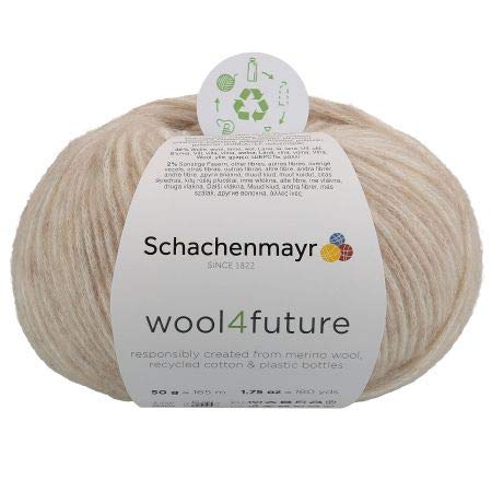Schachenmayr wool4future Farbe 02, nachhaltige Wolle zum Stricken oder Häkeln, Baumwollmischgarn Nadelstärke 4 mm von Schachenmayr / theofeel