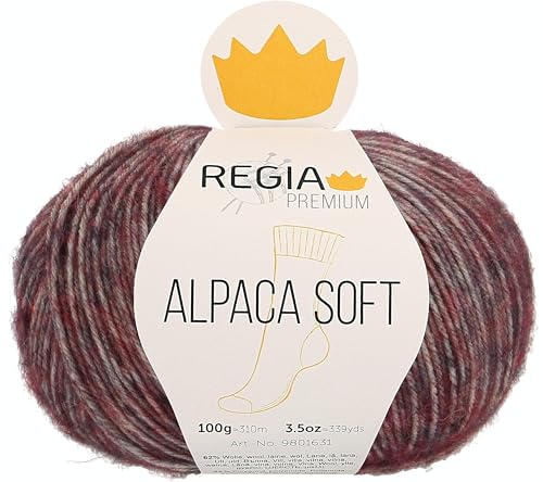 Regia Schachenmayr Premium Alpaca Soft, 100G Berry meliert Handstrickgarne von Regia