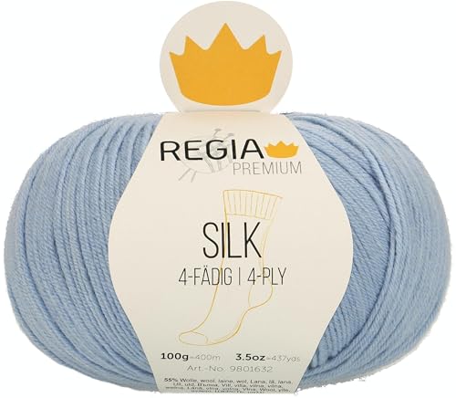 Schachenmayr Regia Premium Silk, 100G baby blue Handstrickgarne von Regia