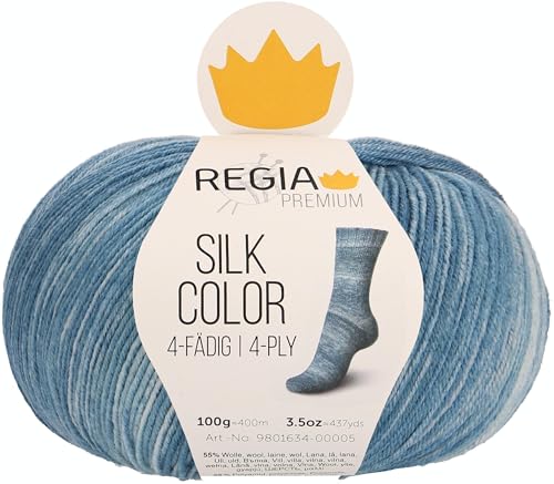 Regia Schachenmayr Premium Silk Color, 100G Teal Handstrickgarne von Regia