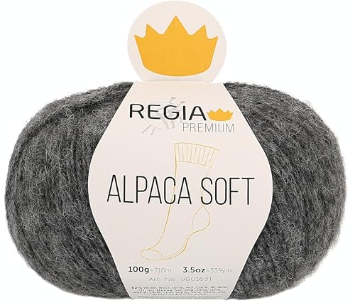 Schachenmayr Regia Premium Alpaca Soft, 100G anthrazit Handstrickgarne von Regia