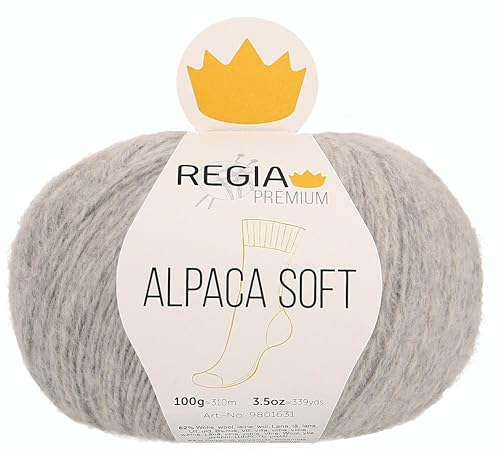 Regia Schachenmayr Premium Alpaca Soft, 100G hellgrau Handstrickgarne von Regia