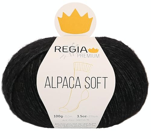 Regia Schachenmayr Premium Alpaca Soft, 100G schwarz Handstrickgarne von Regia