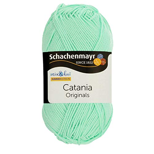 Schachenmayr 9801210-00385 Catania Strickgarn aus Baumwolle, Cotton, Minze, 11.5 x 5.2 x 6 cm, 125 Meter von Schachenmayr since 1822