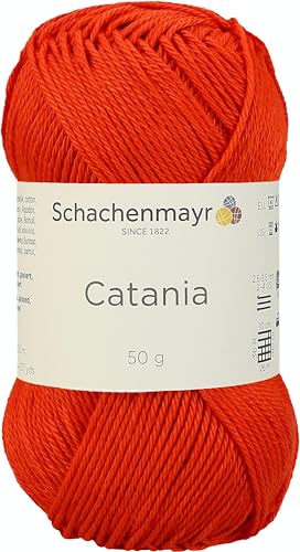 Schachenmayr 9801210-00390 Handstrickgarn, 100% Baumwolle, tomate, 11,5 x 5,2 x 6 cm, 50 von Schachenmayr since 1822