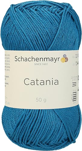 Schachenmayr 9801210-00400 Handstrickgarn, 100% Baumwolle, ocean, 11,5 x 5,2 x 6 cm, 50 von Schachenmayr since 1822