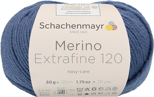 Schachenmayr 9807552-00159 Handstrickgarn, 100% Schurwolle, Tinte, OneSize, 120 Meter von Schachenmayr since 1822