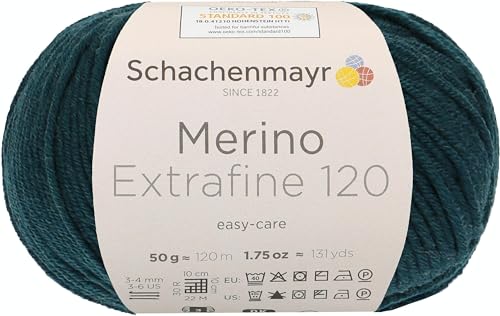Schachenmayr 9807552-00163 Handstrickgarn, 100% Schurwolle, Malachite, OneSize, 120 Meter von Schachenmayr since 1822