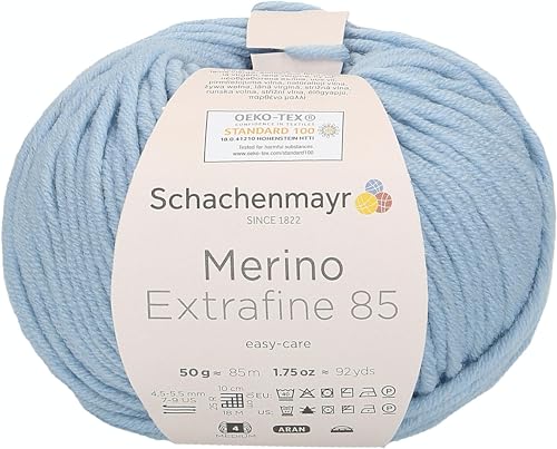 Schachenmayr 9807554-00252 Handstrickgarne, 100% Schurwolle, Hellblau, onesize Schachenmayr 9807554-00252 Handstrickgarne, 100% Schurwolle, Hellblau, onesize von Schachenmayr since 1822