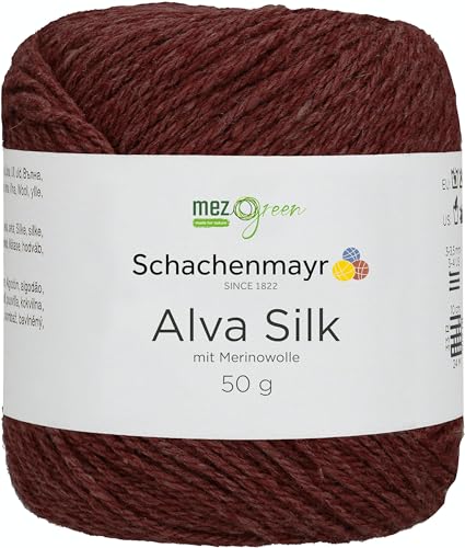 Schachenmayr Alva Silk, 50G bordeaux Handstrickgarne von Schachenmayr since 1822