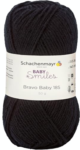 Schachenmayr Bravo Baby 185, 50G schwarz Handstrickgarne von Schachenmayr since 1822