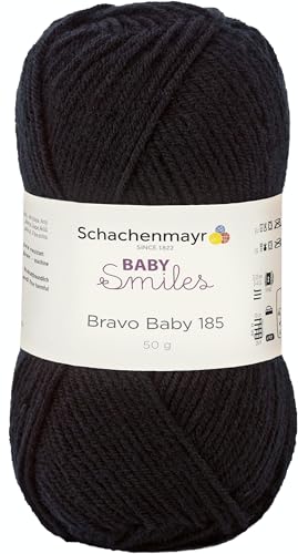 Schachenmayr Baby Smiles Bravo Baby 185 9801212-01099 schwarz Handstrickgarn, Häkelgarn, Babygarn von Schachenmayr since 1822