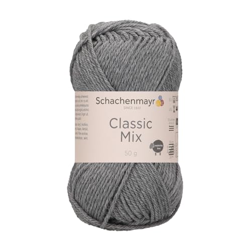 Schachenmayr Classic Mix - Farbe: Mid Grey Meliert (00091) - 50 g/ca. 120 m Wolle von Schachenmayr since 1822