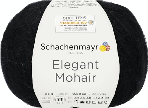 Schachenmayr Elegant Mohair, 25G schwarz Handstrickgarne Schachenmayr Elegant Mohair, 25G schwarz Handstrickgarne von Schachenmayr since 1822