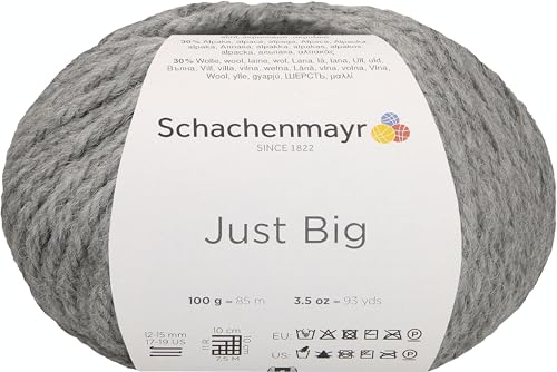 Schachenmayr Just Big, 100G mittelgrau meliert Handstrickgarne von Schachenmayr since 1822