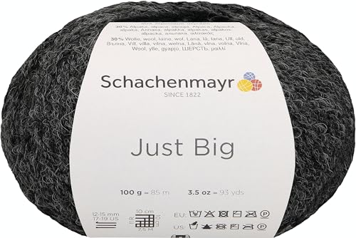 Schachenmayr Just Big, 100G dunkelgrau meliert Handstrickgarne von Schachenmayr since 1822