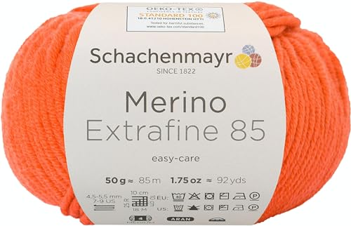 Schachenmayr Merino Extrafine 85 9807554-00225 orange Handstrickgarn, Schurwolle Schachenmayr Merino Extrafine 85 9807554-00225 orange Handstrickgarn, Schurwolle von Schachenmayr since 1822