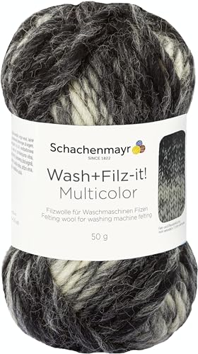 Schachenmayr Wash+Filz-It! Multicolor, 50G black-grey Filzgarne von Schachenmayr since 1822