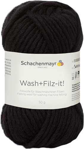 Schachenmayr Wash+Filz-it! 9812942-00001 schwarz Handstrickgarn, Filzgarn, Schurwolle Schachenmayr Wash+Filz-it! 9812942-00001 schwarz Handstrickgarn, Filzgarn, Schurwolle von Schachenmayr since 1822