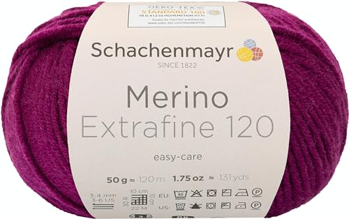 Schachenmayr Merino Extrafine 120, 50G Burgundy Handstrickgarne von Schachenmayr since 1822