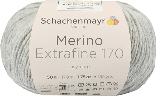 Schachenmayr Merino Extrafine 170, 50G hellgrau meliert Handstrickgarne von Schachenmayr since 1822