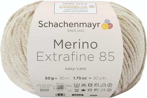 Schachenmayr Merino Extrafine 85, 50G beige meliert Handstrickgarne von Schachenmayr since 1822